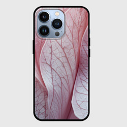 Чехол для iPhone 13 Pro Розовые листья, цвет: 3D-черный