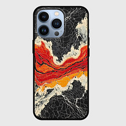 Чехол для iPhone 13 Pro Красно-черная потертая текстура, цвет: 3D-черный