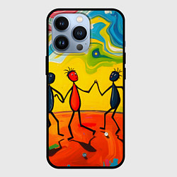 Чехол для iPhone 13 Pro Дружба человечков, цвет: 3D-черный