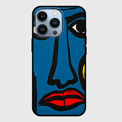 Чехол для iPhone 13 Pro Арт с лицами, цвет: 3D-черный