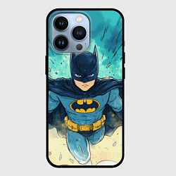 Чехол для iPhone 13 Pro Бэтмен детский стиль, цвет: 3D-черный