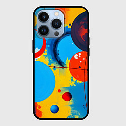 Чехол для iPhone 13 Pro Космическая абстракция с кругами, цвет: 3D-черный