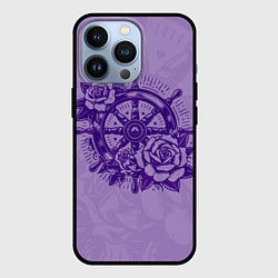 Чехол для iPhone 13 Pro Штурвал в розах, цвет: 3D-черный
