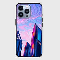 Чехол для iPhone 13 Pro Абстракция с небоскребами, цвет: 3D-черный