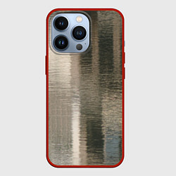 Чехол для iPhone 13 Pro Размытые серо-бежевые полосы, цвет: 3D-красный