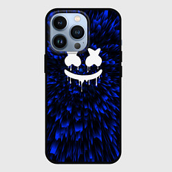 Чехол для iPhone 13 Pro Marshmello blue energy, цвет: 3D-черный