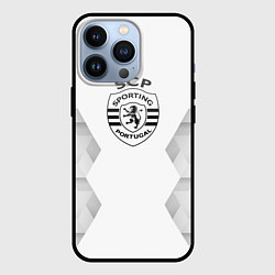 Чехол для iPhone 13 Pro Sporting white poly, цвет: 3D-черный