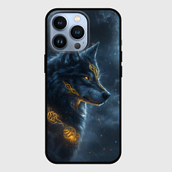Чехол для iPhone 13 Pro Волк фэнтези стиль, цвет: 3D-черный