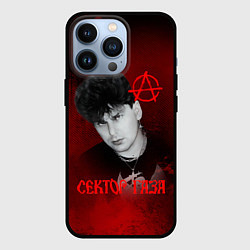 Чехол для iPhone 13 Pro Сектор газа красный фон, цвет: 3D-черный