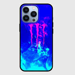 Чехол для iPhone 13 Pro Monster energy дым неоновый, цвет: 3D-черный