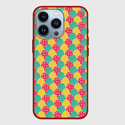 Чехол для iPhone 13 Pro Крашенные яйца, цвет: 3D-красный