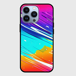 Чехол для iPhone 13 Pro Радужные брызги краски текстура, цвет: 3D-черный