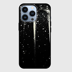 Чехол для iPhone 13 Pro Белые брызги на черном, цвет: 3D-черный