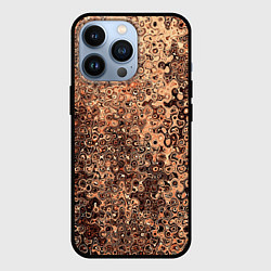 Чехол для iPhone 13 Pro Светлый коричневый абстрактная текстура, цвет: 3D-черный
