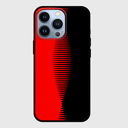 Чехол для iPhone 13 Pro Чёрно-красный пополам с переходом, цвет: 3D-черный