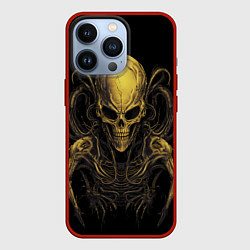 Чехол для iPhone 13 Pro Пришелец - скелет, цвет: 3D-красный