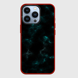 Чехол для iPhone 13 Pro Color black turquoise, цвет: 3D-красный