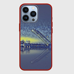 Чехол для iPhone 13 Pro Разводной мост, цвет: 3D-красный