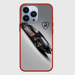 Чехол для iPhone 13 Pro Lamborghini - racing car, цвет: 3D-красный