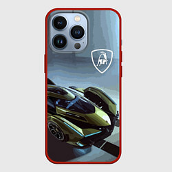 Чехол для iPhone 13 Pro Lamborghini - motorsport extreme, цвет: 3D-красный