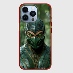 Чехол для iPhone 13 Pro Рептилия с зелеными глазами, цвет: 3D-красный