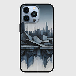 Чехол для iPhone 13 Pro Небоскребы и скалы, цвет: 3D-черный