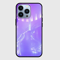 Чехол для iPhone 13 Pro Лавандовые прозрачные лестницы, цвет: 3D-черный