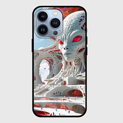 Чехол для iPhone 13 Pro Инопланетный белый город, цвет: 3D-черный