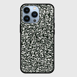 Чехол для iPhone 13 Pro Черепки паттерн, цвет: 3D-черный