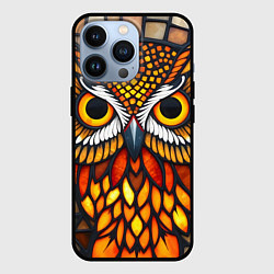 Чехол для iPhone 13 Pro Витраж с совой, цвет: 3D-черный