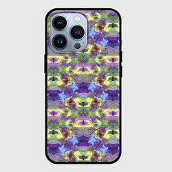 Чехол для iPhone 13 Pro Неоновый акварельный орнамент икат, цвет: 3D-черный