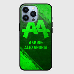 Чехол для iPhone 13 Pro Asking Alexandria - green gradient, цвет: 3D-черный