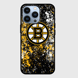 Чехол для iPhone 13 Pro Boston Bruins NHL black, цвет: 3D-черный