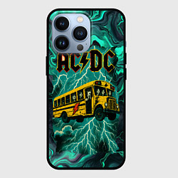 Чехол для iPhone 13 Pro Автобус ACDC в молнии, цвет: 3D-черный