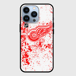 Чехол для iPhone 13 Pro Detroit Red Wings NHL white, цвет: 3D-черный