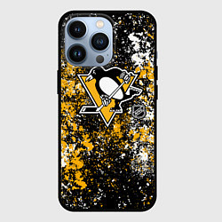 Чехол для iPhone 13 Pro Pittsburgh Penguins NHL black, цвет: 3D-черный