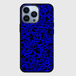 Чехол для iPhone 13 Pro Кислотный тёмно-синий пятнистый, цвет: 3D-черный