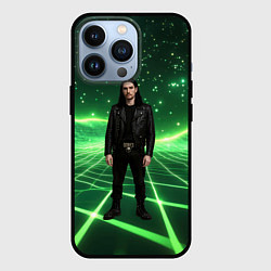 Чехол для iPhone 13 Pro Bones в зеленом полигоне, цвет: 3D-черный