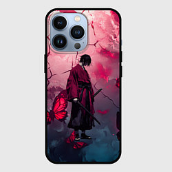 Чехол iPhone 13 Pro Одинокий самурай среди бабочек