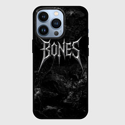 Чехол для iPhone 13 Pro Bones лого из металла, цвет: 3D-черный