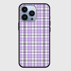Чехол для iPhone 13 Pro Checkered light purple, цвет: 3D-черный