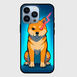 Чехол iPhone 13 Pro Сиба-ину с неоновым взглядом