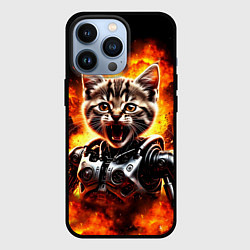 Чехол для iPhone 13 Pro Котенок терминатор, цвет: 3D-черный