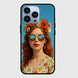 Чехол для iPhone 13 Pro Девушка в очках, цвет: 3D-черный