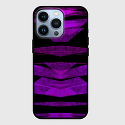 Чехол для iPhone 13 Pro Color purple black strip, цвет: 3D-черный