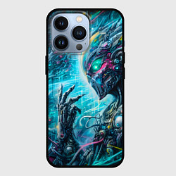 Чехол для iPhone 13 Pro Cyberpunk abstract face - graffiti, цвет: 3D-черный