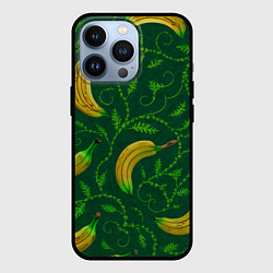 Чехол для iPhone 13 Pro Банановый орнамент паттерн, цвет: 3D-черный