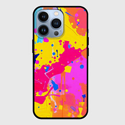 Чехол для iPhone 13 Pro Яркие пятна акриловой краски на стене, цвет: 3D-черный