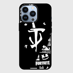 Чехол для iPhone 13 Pro Doom x fortnite logo, цвет: 3D-черный