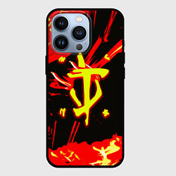 Чехол для iPhone 13 Pro Doom огненный, цвет: 3D-черный